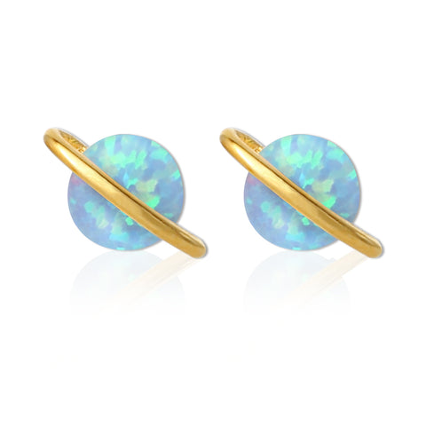 Tiny Opal Astronaut Earrings
