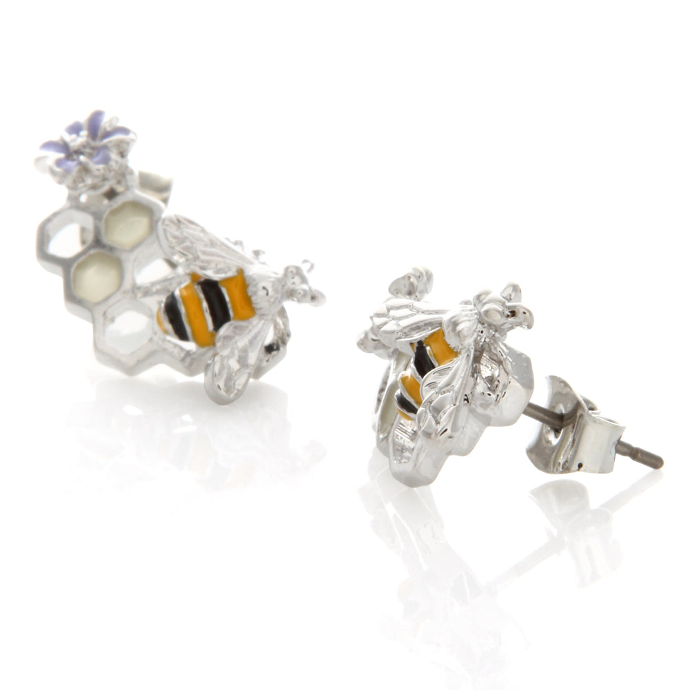 Bumble Bee and Honeycomb Earrings