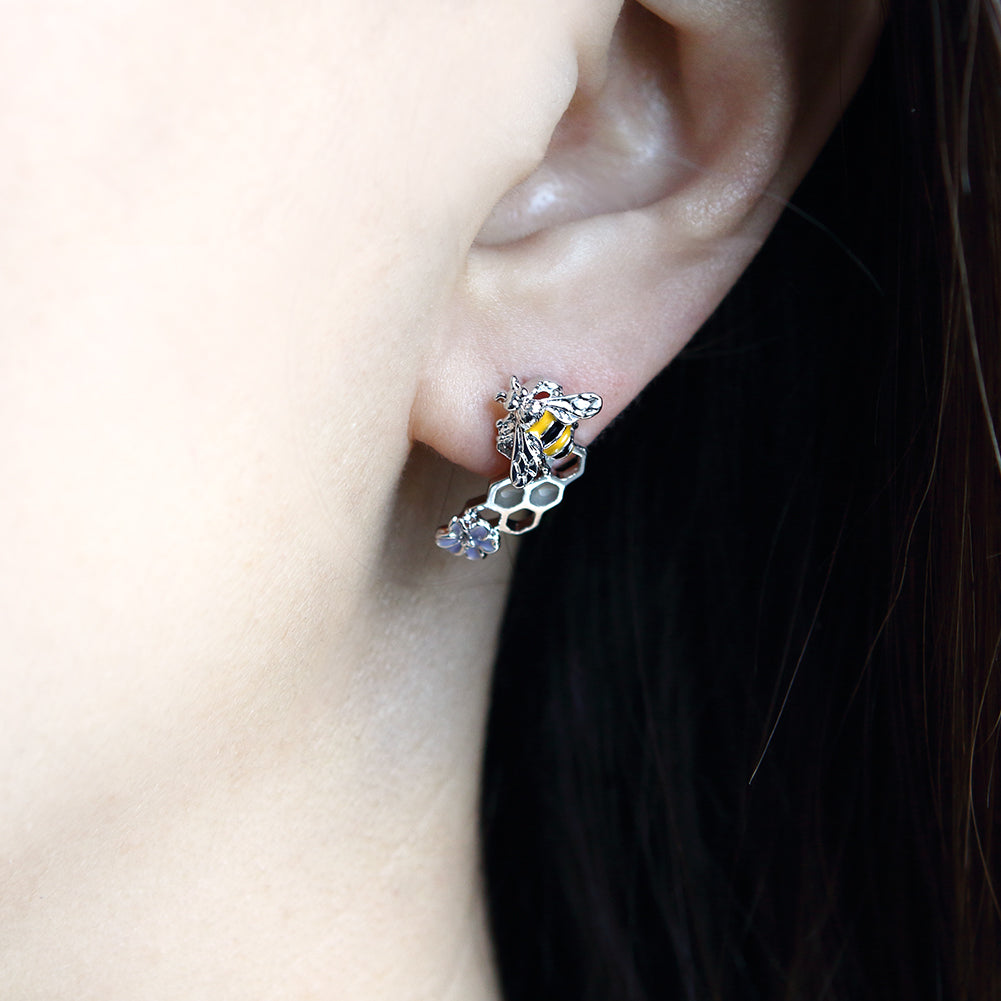 Bumble Bee and Honeycomb Earrings