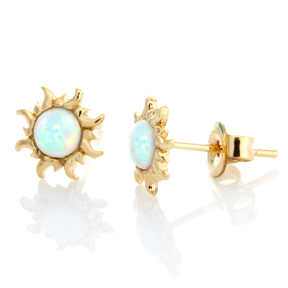 Opal Sun Studs Earrings