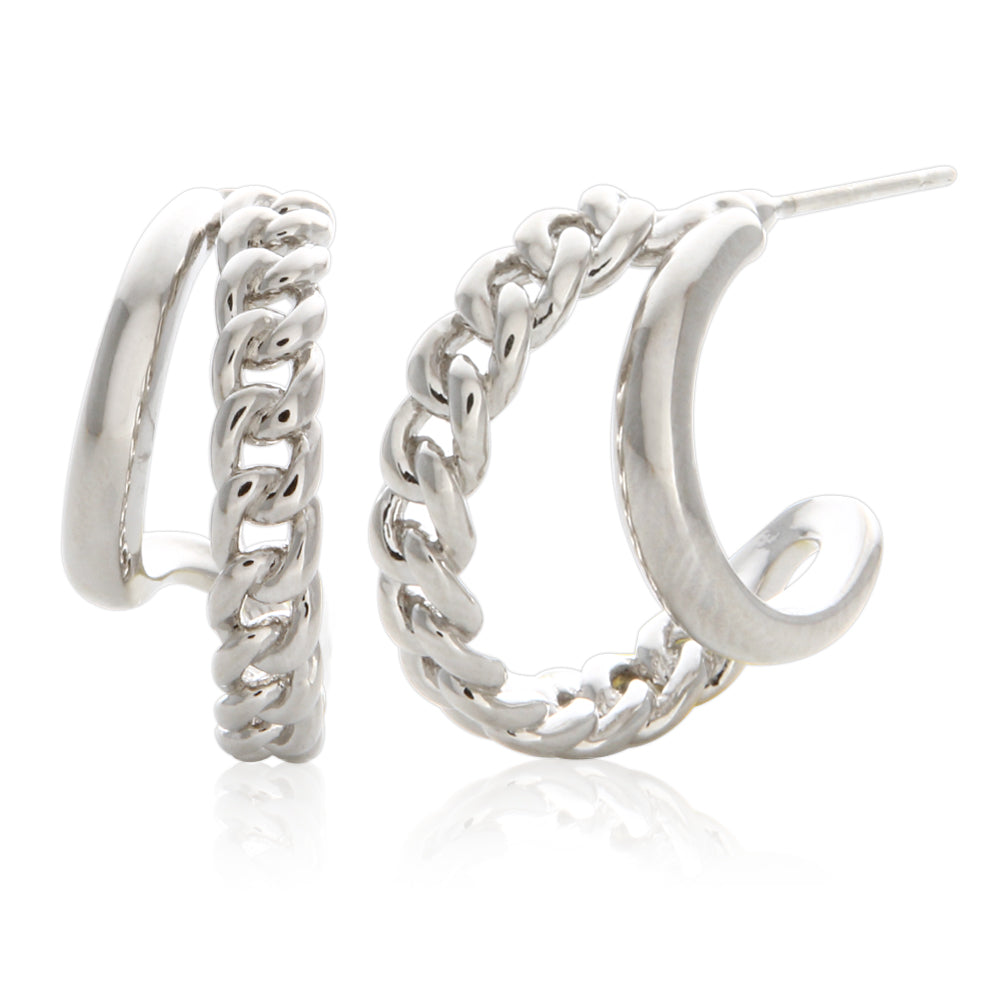 Twisted 2 Lines Split HOOP EARRINGS