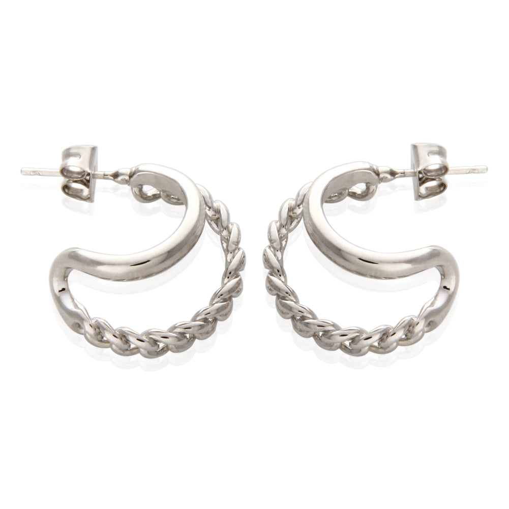 Twisted 2 Lines Split HOOP EARRINGS