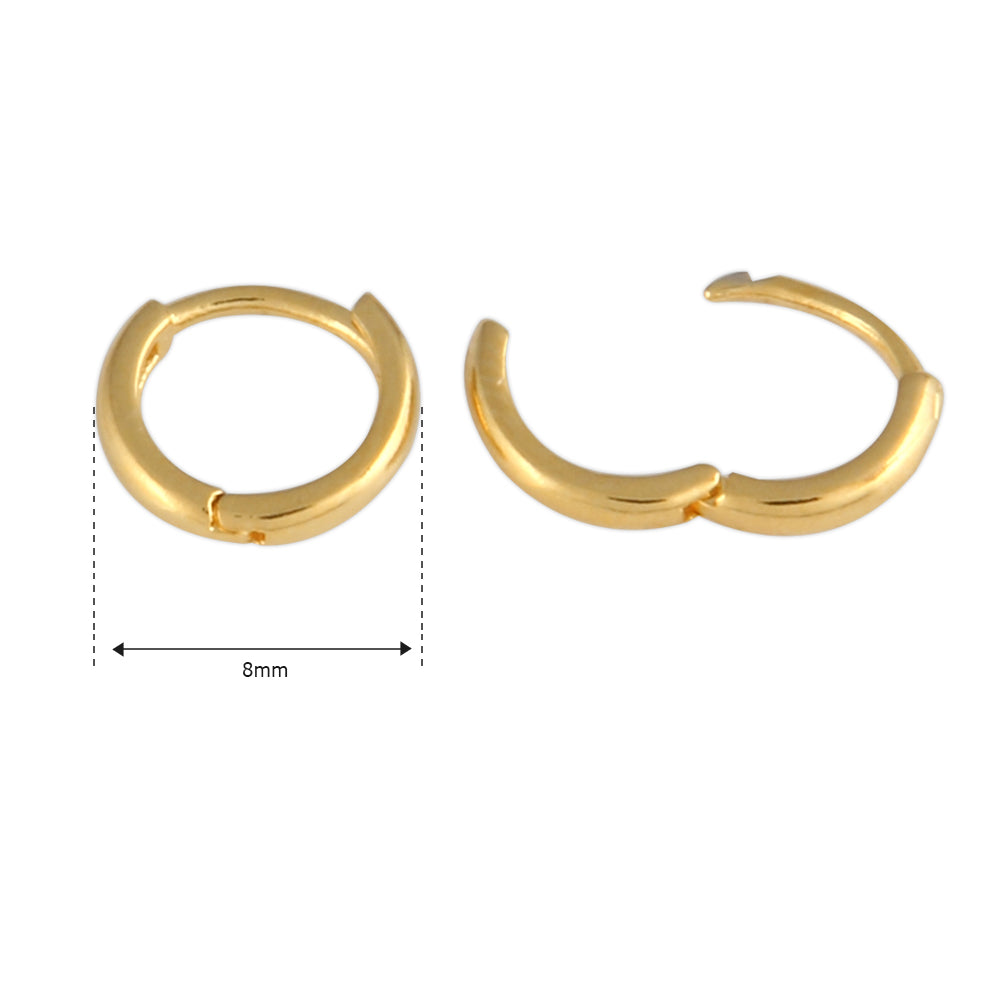 8 mm_Basic HUGGIE SMALL HOOP EARRINGS