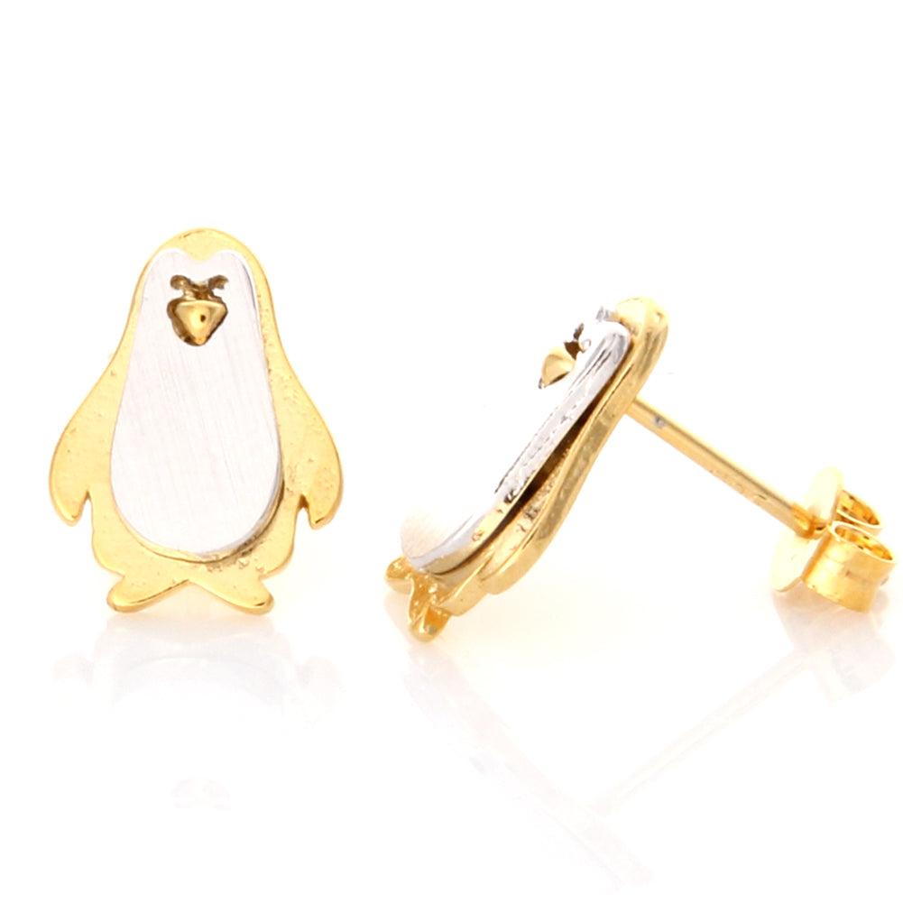 2 Tone Penguin Earrings