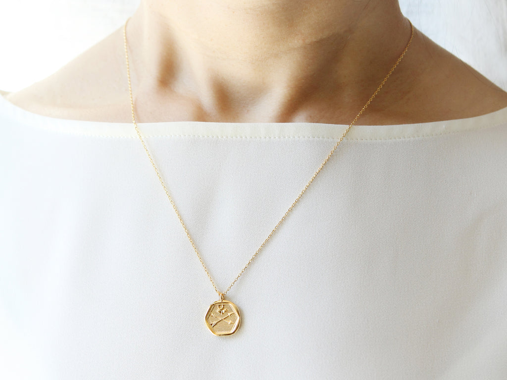 Crossed Arrows Wax Seal Necklace