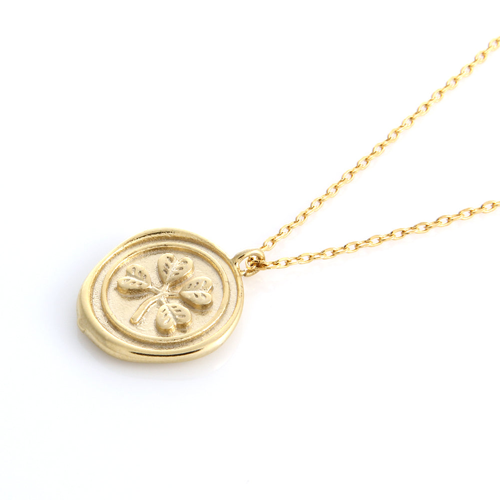 Four Leaf Clover Wax Seal Necklace