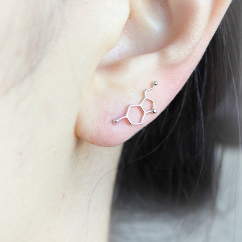 Open Squares Ear Climber, pin earrings