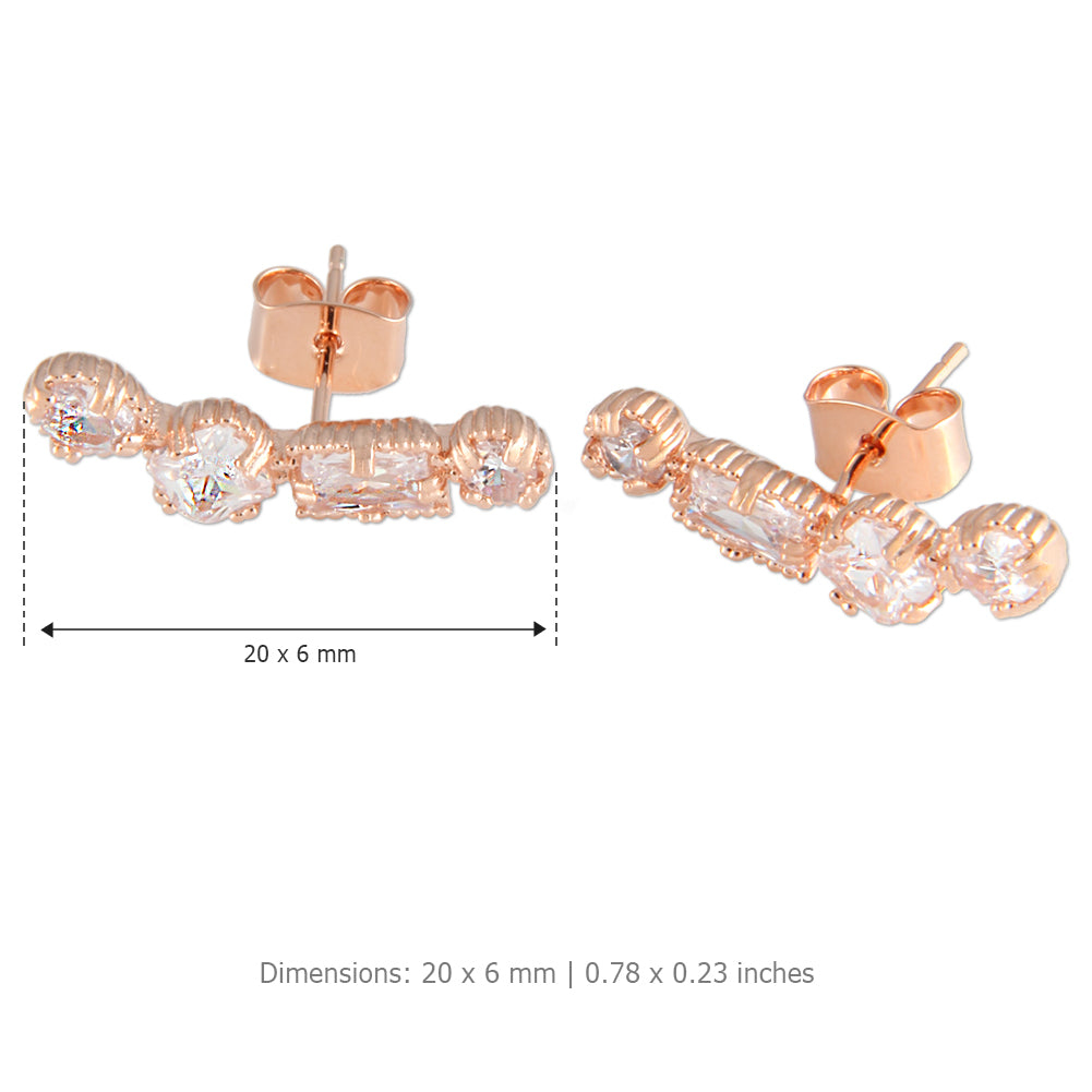 Geometric CZ Ear Climbers Cuff Crawler Earrings