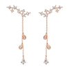 CZ Leaves Wrap Earrings with Teardrop Crystals