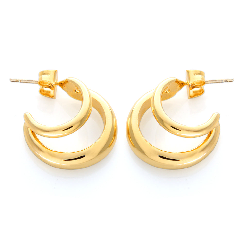 Double Split Huggie Hoop Earrings