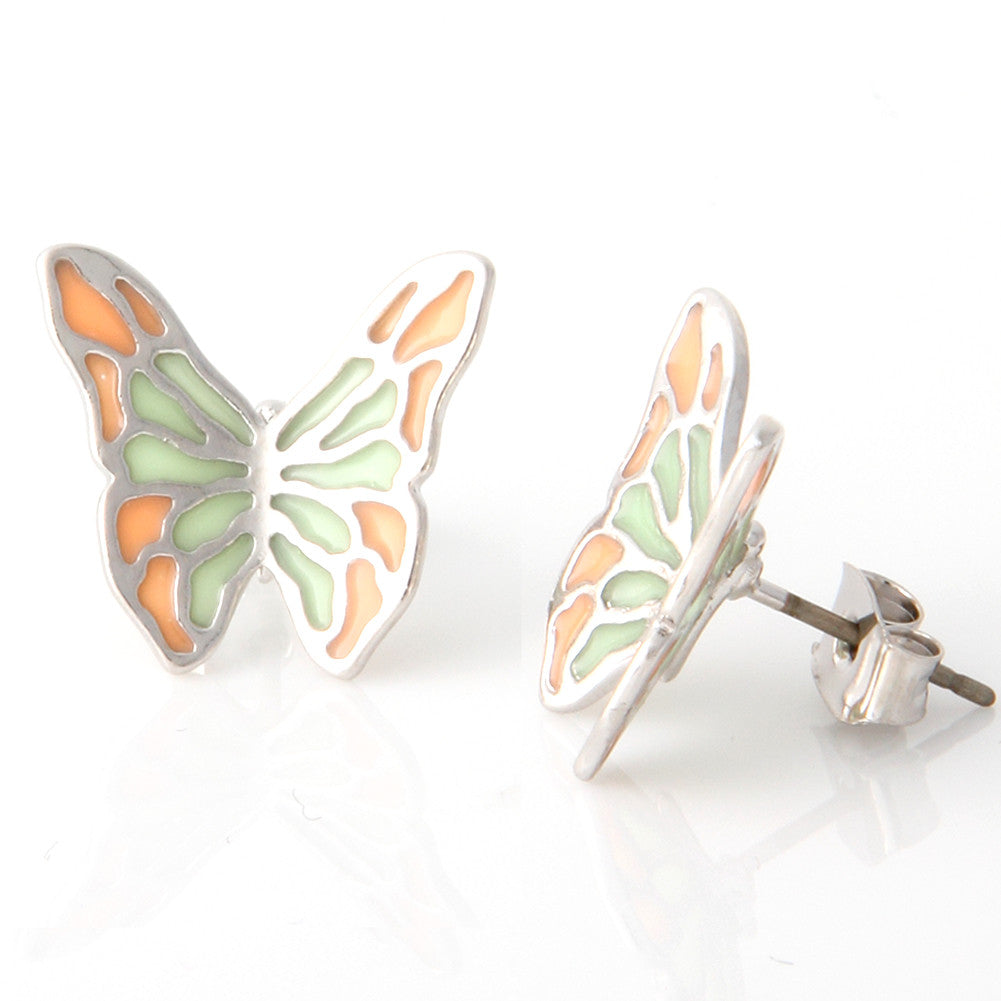 Epoxy Multicolor Butterfly Earrings