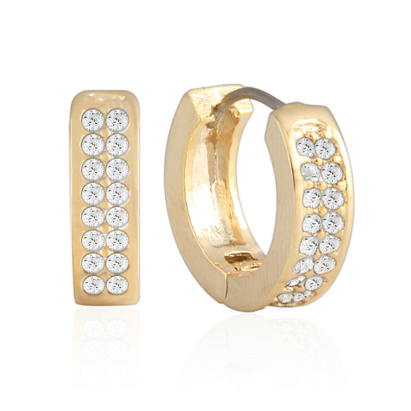 いま人気のアイテム CZ Line mm_Double 13 Hoop LAONATO – Plated Gold 14K Earrings アクセサリー