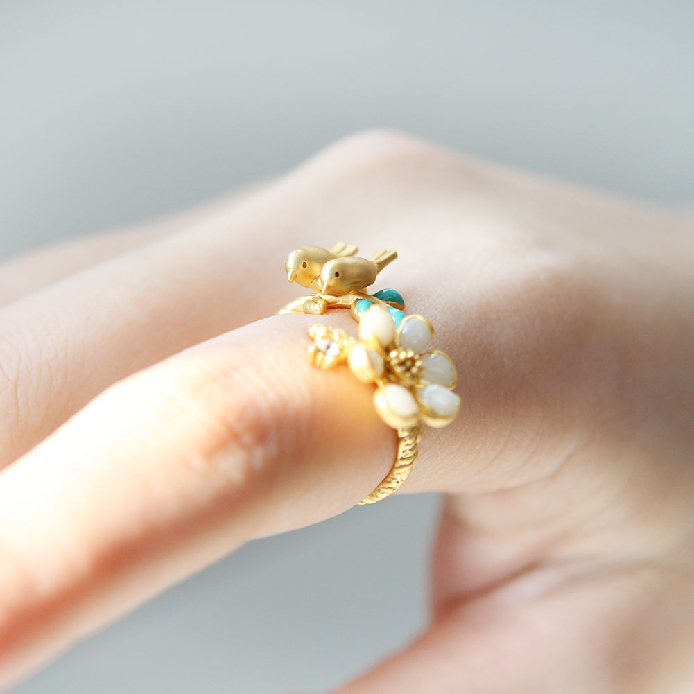 Birds and Flower Ring