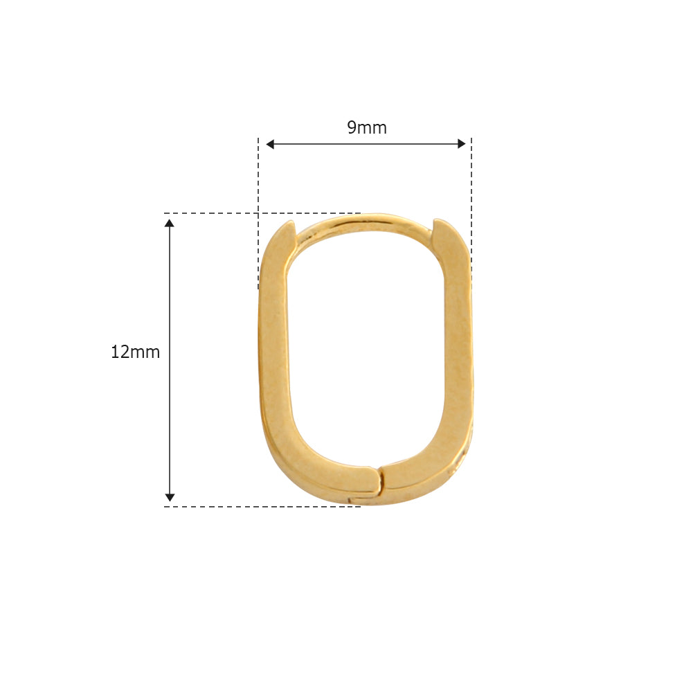 CZ Oval Shape Huggie Hoop Earrings
