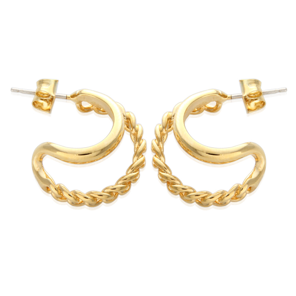 Twisted 2 Lines Split HOOP EARRINGS