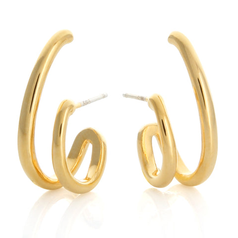 Candy Flower Gold Huggie Hoop Earrings