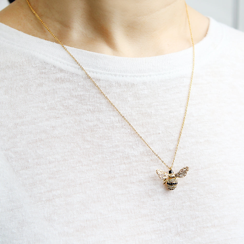 Crystal Bumble Bee Necklace