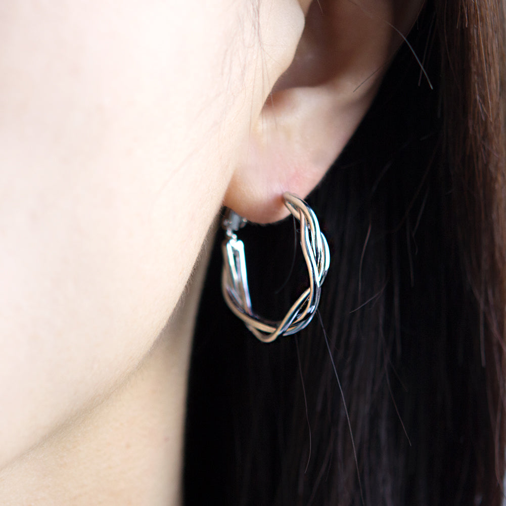 Twisted Dangle Hoop Earrings BTS Same style