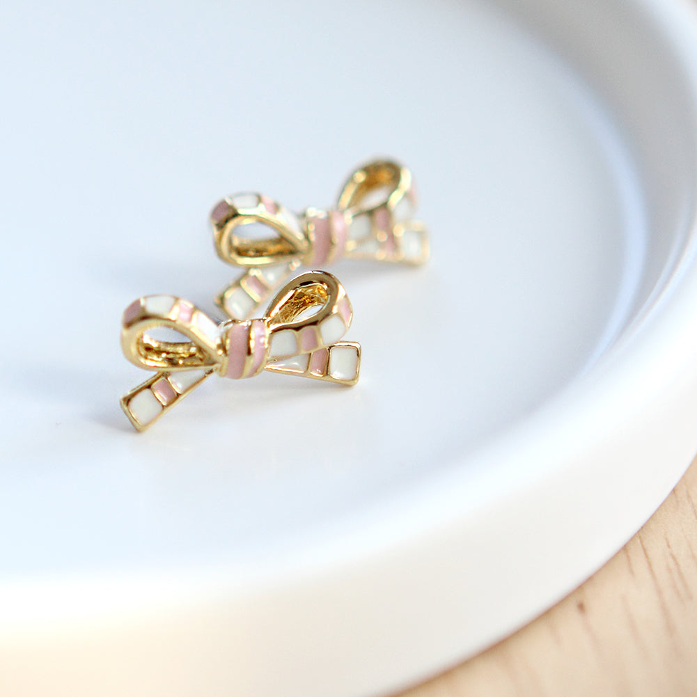 3 set of Candy Bow and Round CZ earrings for girls