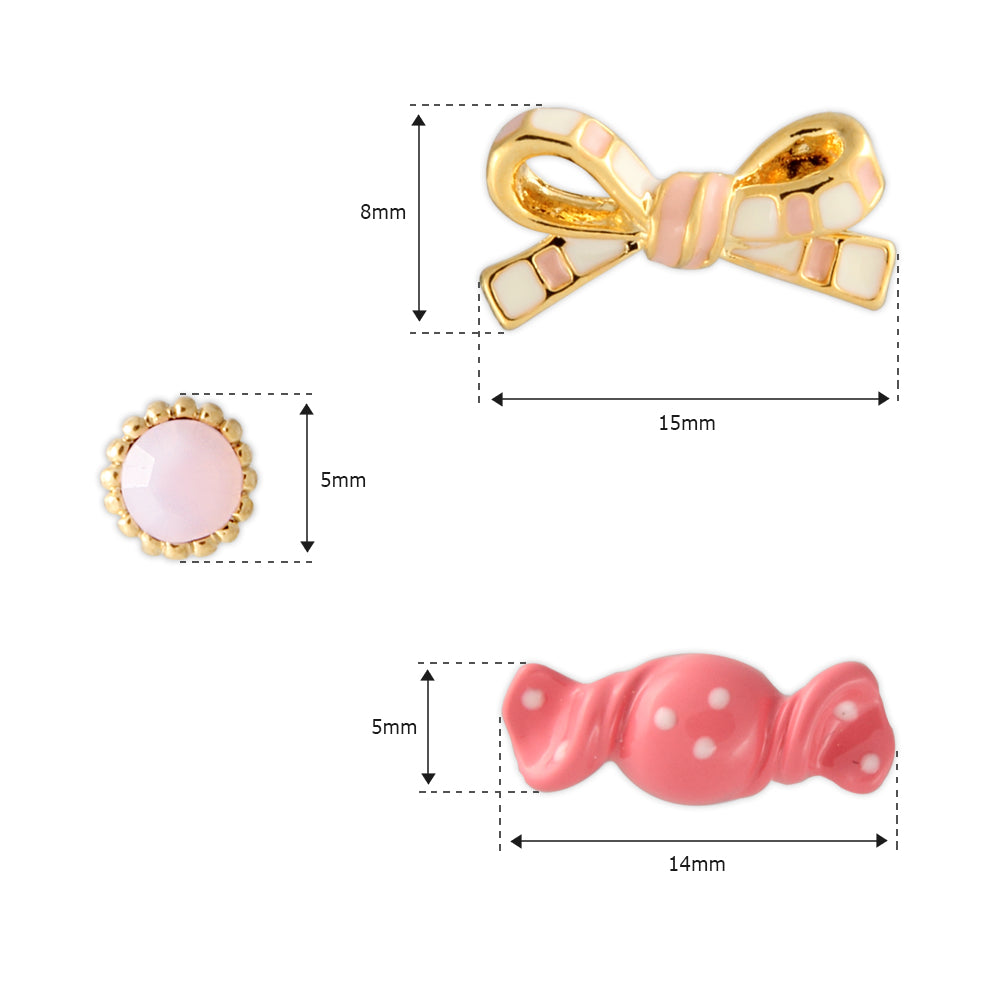 3 set of Candy Bow and Round CZ earrings for girls