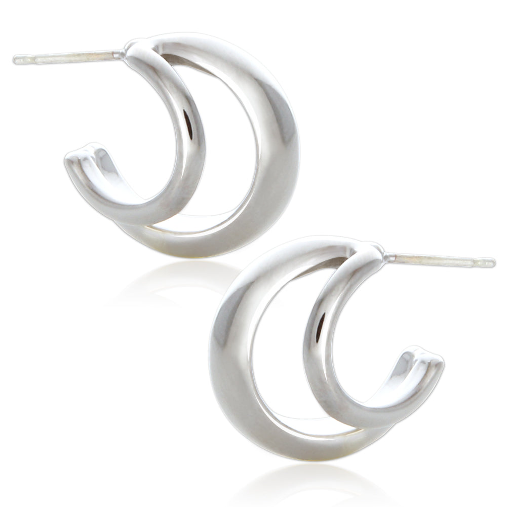 Double Split Huggie Hoop Earrings