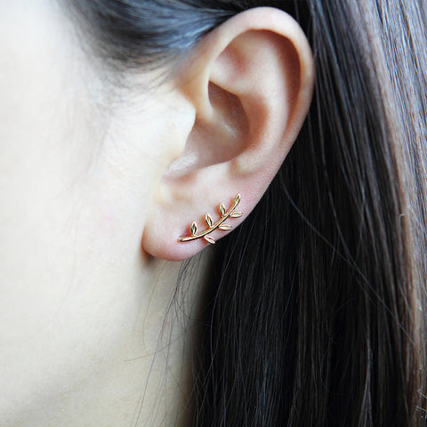 Open Squares Ear Climber, pin earrings