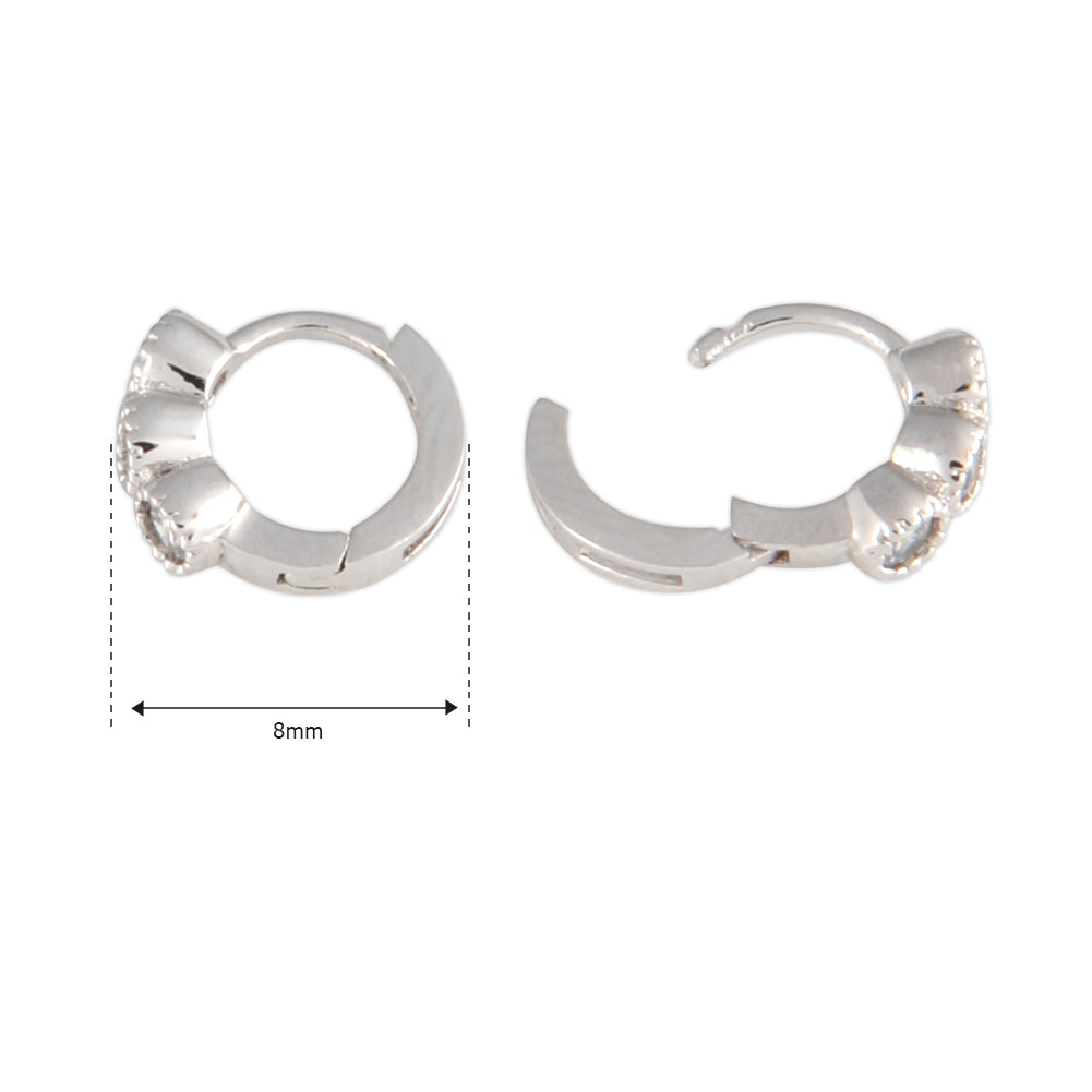 8 mm_CZ Huggie Tiny Hoop Earrings 14K Gold Plated