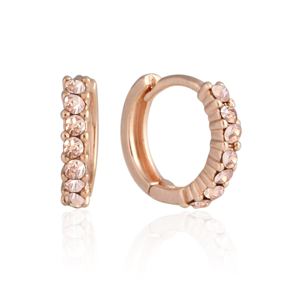 9 mm_Cubic Zirconia Small Hoop Huggie Earrings 14K Gold Plated