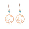 Cut Out Cactus and Sun Disc Drop Earrings