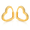 CZ Heart Shape Huggie Hoop Earrings