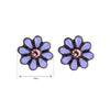 Purple Flower_Tiny Black Coated earrings for Girls