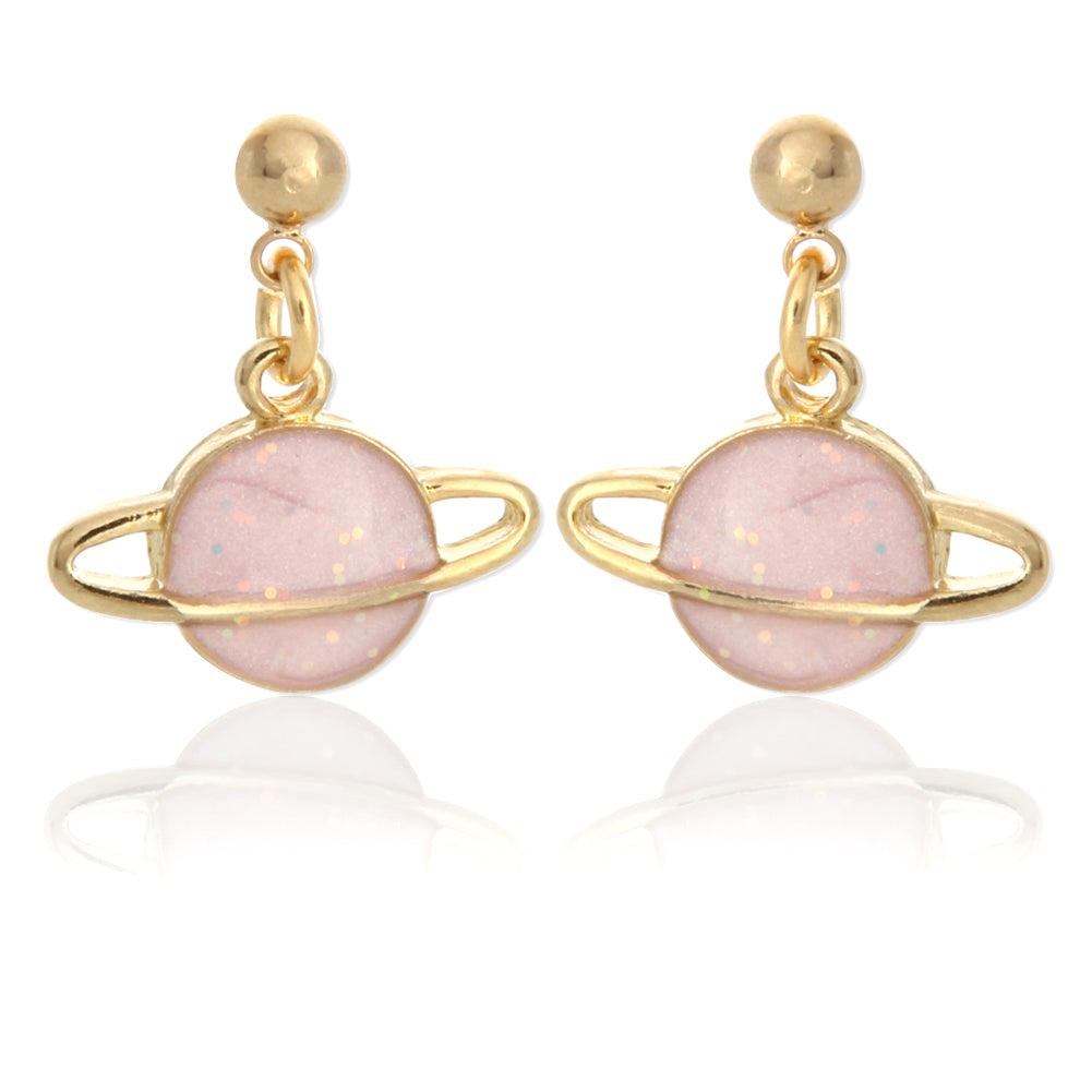 Epoxy Planet Drop Earrings