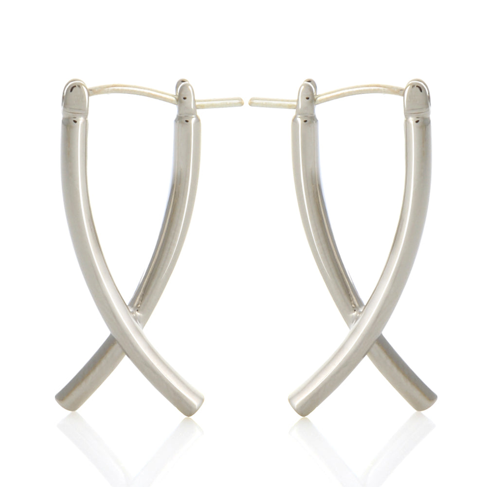 Crossed Dangle Hoop Earrings BTS Same style