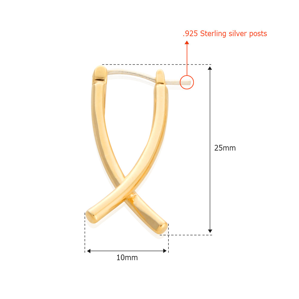 Crossed Dangle Hoop Earrings BTS Same style