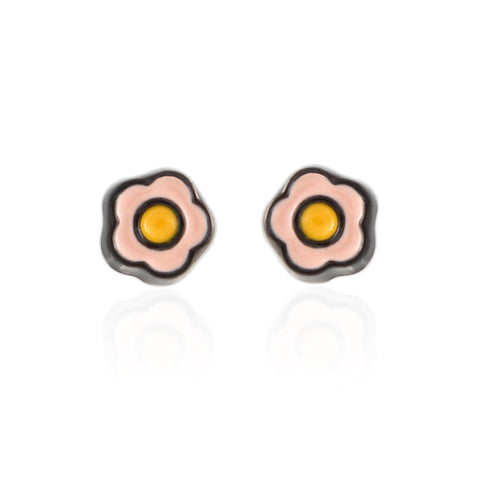 CZ Dandelion Flower Stud Earrings