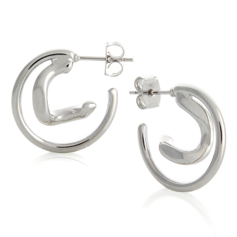 Curved Huggie Hoop Earrings