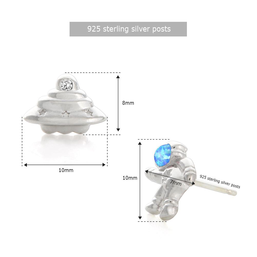 Tiny Opal Astronaut Earrings