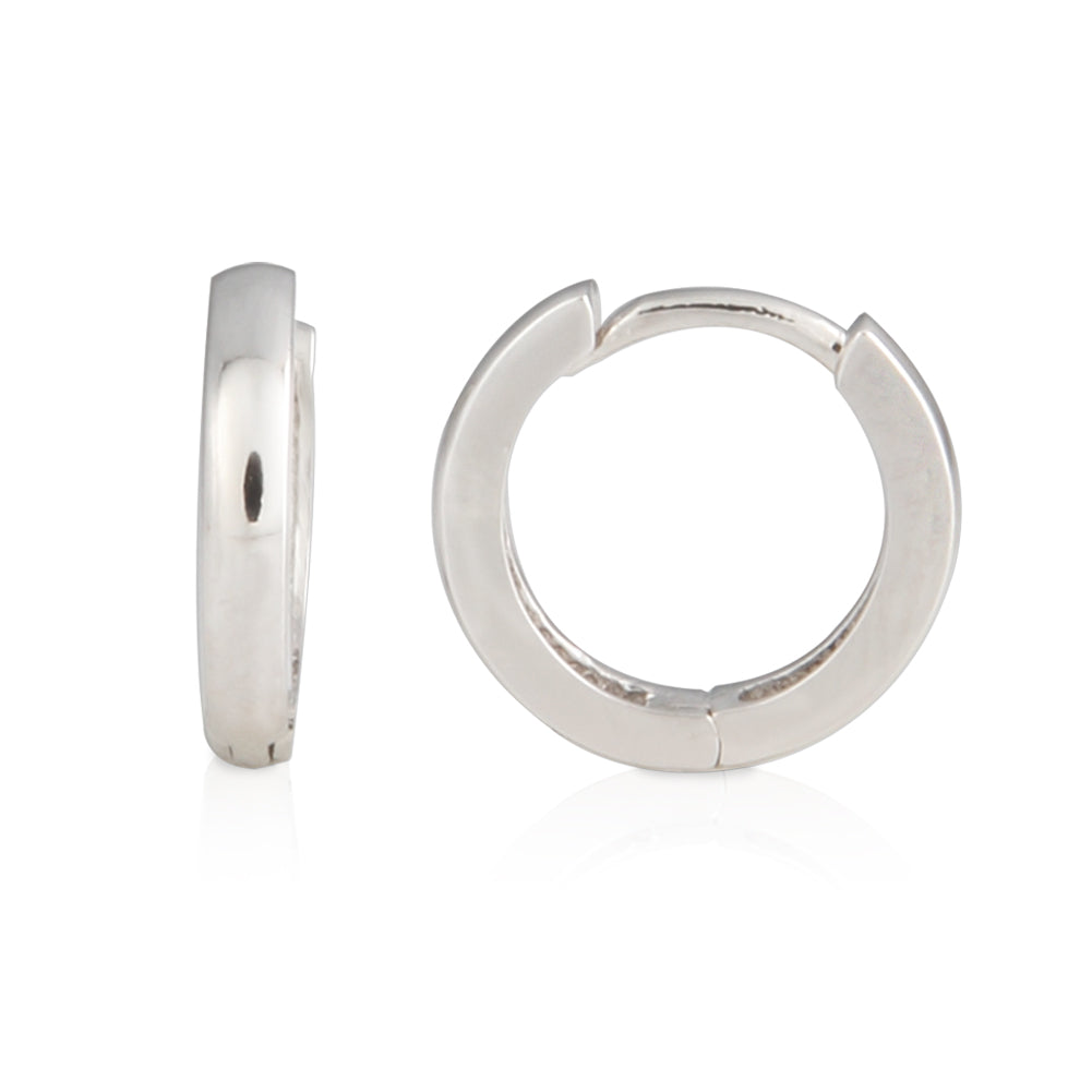 10mm_Simple Ring Huggie Small Hoop Earrings 14K Gold Plated