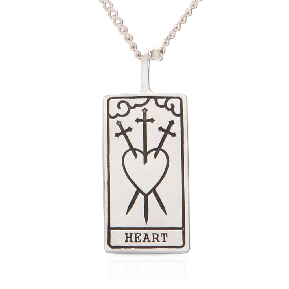 Tarot Card Necklace Heart, 21"