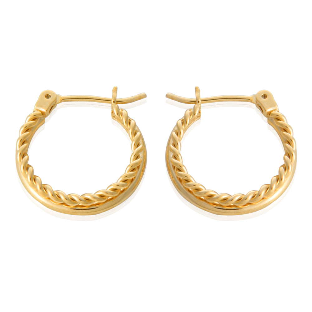 Twisted 2lines Small hoop earrings