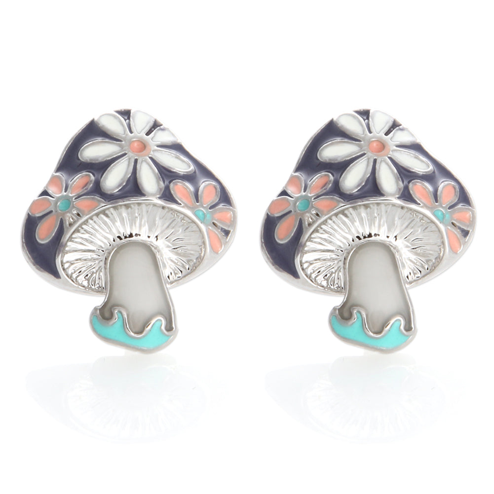 Floral Mushroom Stud Earrings