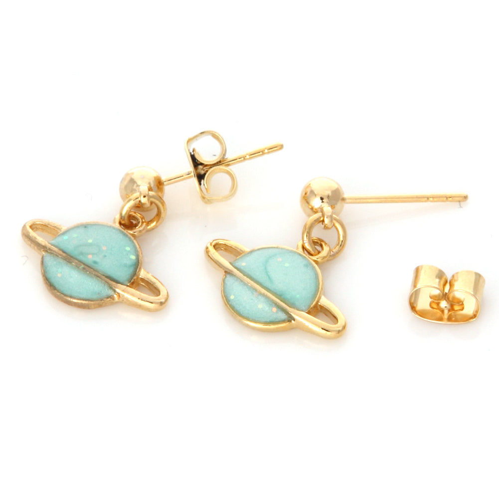Epoxy Planet Drop Earrings