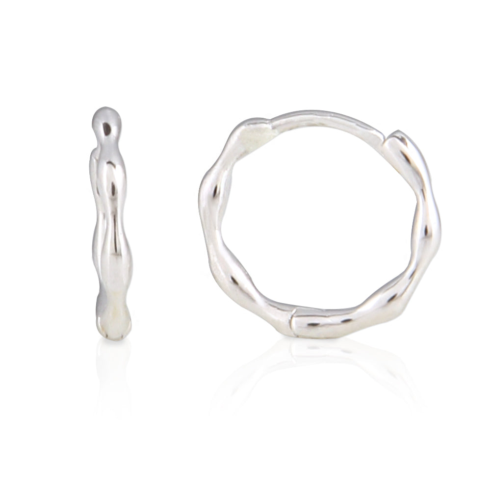 Dot Huggie Small Hoop Earrings 14K Gold Plated