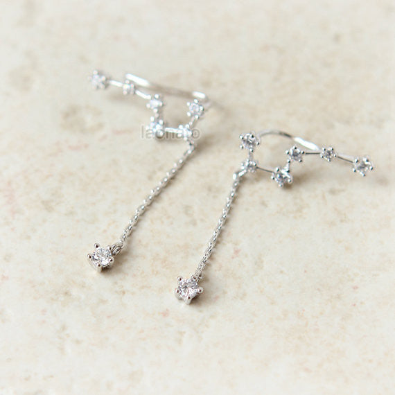 Big Dipper Ear Climber with a drop chain