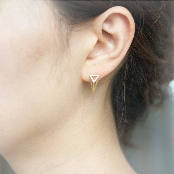 3D Triangle Earrings