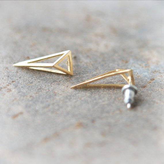 3D Triangle Earrings