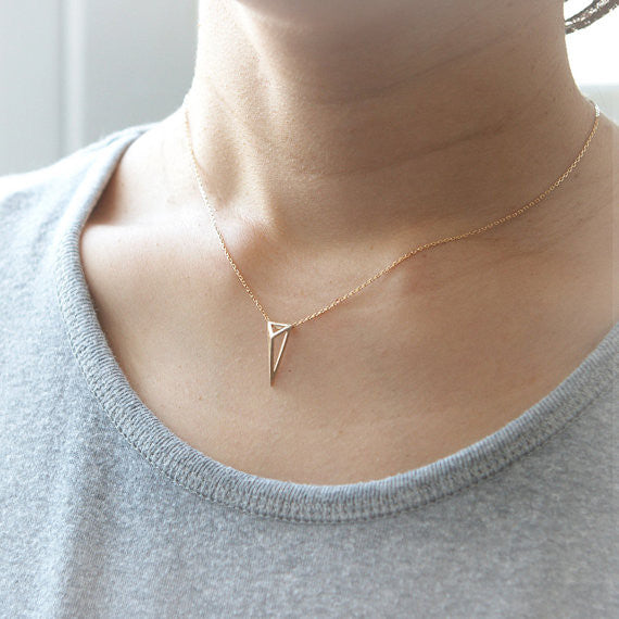 3D Triangle Necklace