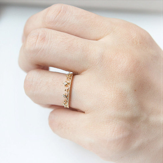 Tiara Ring in gold plated sterling silver
