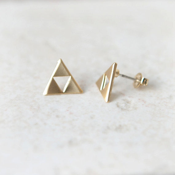 Tri Force Earrings in gold