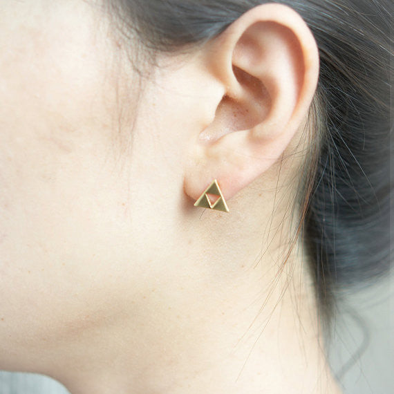 Tri Force Earrings in gold